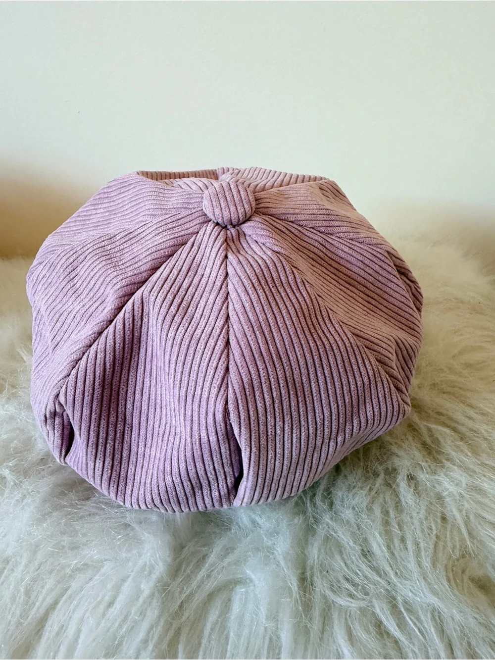 NWOT Mauve Corduroy Baker Boy Cap - M
